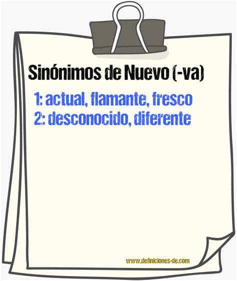 sinonimo de nuevo|sinónimo de nuevo ejemplos.